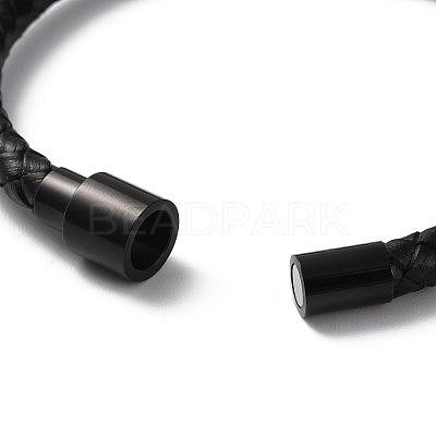 Leather Braided Round Cord Bracelet BJEW-F460-06EB-1