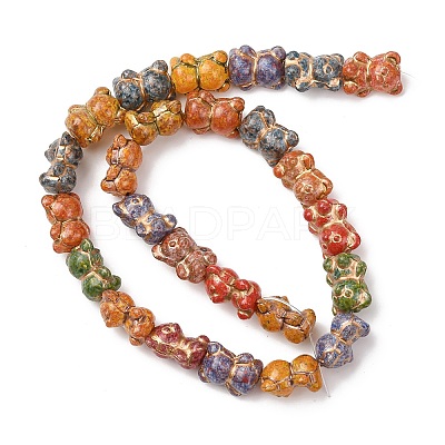 Painted Glass Beads Strands GLAA-B037-01-1