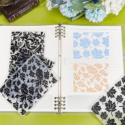 4Pcs 4 Styles Plastic Embossing Folders DIY-CP0008-86-1