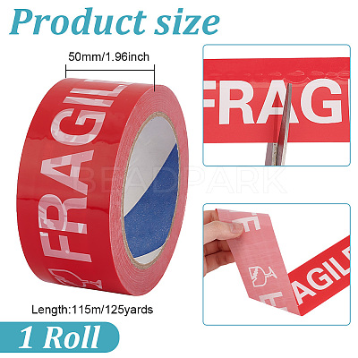 OPP Warning Packaging Tape Rolls AJEW-WH0060-25-1