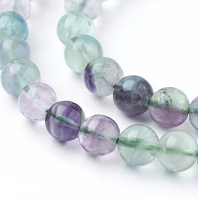 Natural Fluorite Beads Strands G-E112-8mm-19-1