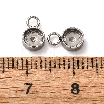 201 Stainless Steel Pendant Cabochon Settings STAS-D379-04A-P-1