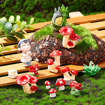 AHADEMAKER 124Pcs 7 Style Mini Resin Figurines DJEW-GA0001-33-1