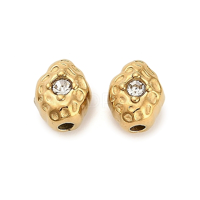 304 Stainless Steel Rhinestone Bead STAS-U047-08G-1