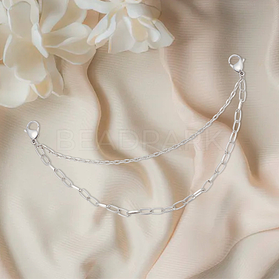 Iron Shoe Decoration Double Strand Paperclip & Cable Chain FIND-PH01455-1