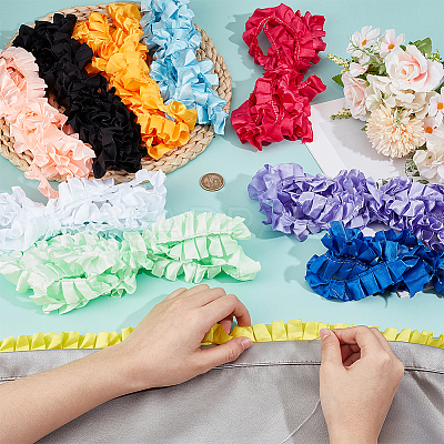 20M 10 Colors Stain Pleated Lace Ribbon OCOR-BC0007-42-1