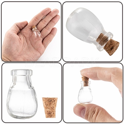 Oval Glass Bottle for Bead Containers AJEW-R045-09-1
