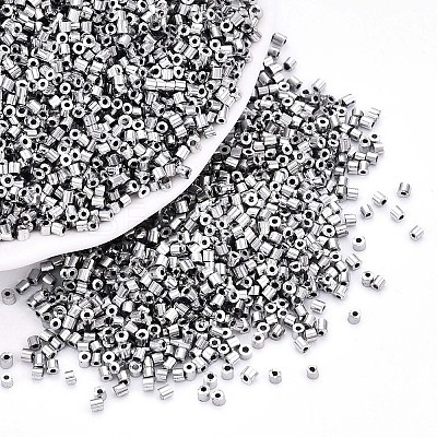 Electroplate Glass Cylinder Beads SEED-Q036-01A-B04-1