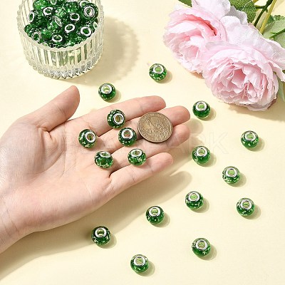 Glow In The Dark Handmade Luminous Style Lampwork Large Hole European Beads LPDL-R007-02D-1
