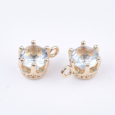 Transparent Glass Charms GLAA-T007-17F-1