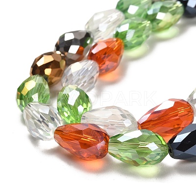 Faceted Teardrop Glass Beads Strands GS053-AB-1