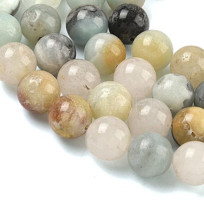 Natural Flower Amazonite Beads Strands G-G692-01-10mm-1
