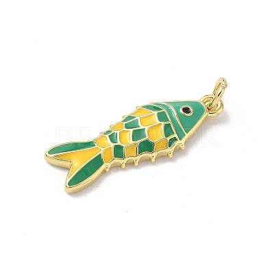 Sea Animals Brass Enamel Pendants KK-B155-02B-G-1