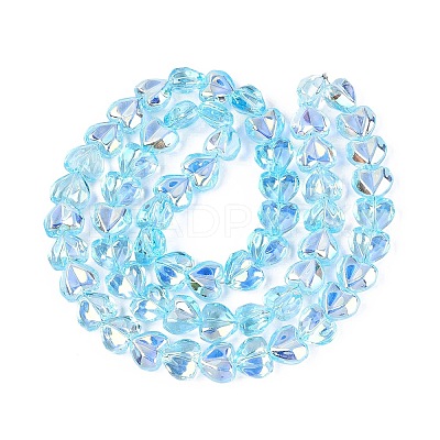 Electroplate Transparent Glass Beads Strands X-EGLA-N056-01A-04-1