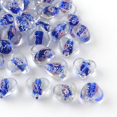 Handmade Luminous Inner Flower Lampwork Beads LAMP-R128-M-1