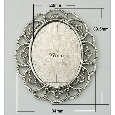 Alloy Cabochon Settings PALLOY-DA11-3435-AS-FF-1