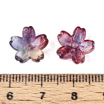 Baking Paint Transparent Glass Bead Caps DGLA-N014-06B-04-1