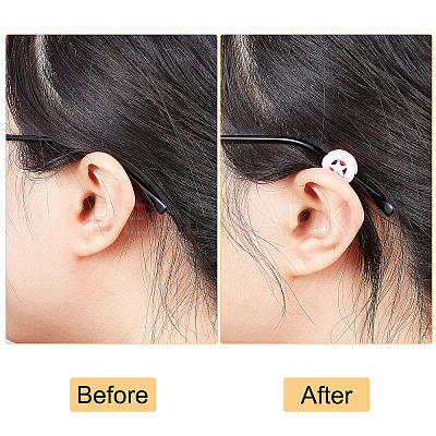 18 Pairs 6 Colors Silicone Eyeglasses Ear Grip FIND-GF0004-09-1