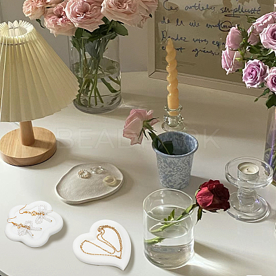 3Pcs 3 Style Resin Jewelry Storage Plate AJEW-FG0002-42-1