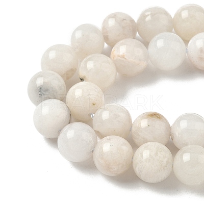 Natural White Moonstone Beads Strands G-F674-08-8mm-01-1