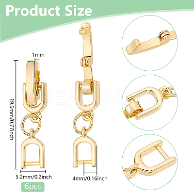 6Pcs Brass Watch Band Clasps DIY-BC0013-44B-G-1