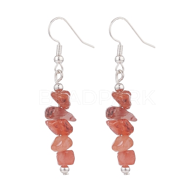 Natural Red Agate Chips Beaded Jewelry Set SJEW-JS01232-04-1