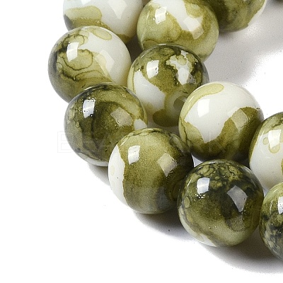 Baking Paint Glass Bead Strands GLAA-H031-01C-14-1