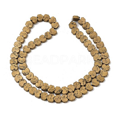 Electroplated Natural Lava Rock Beads Strands G-K388-04B-09-1