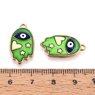 304 Stainless Steel Enamel Pendants X1-STAS-T068-06-1