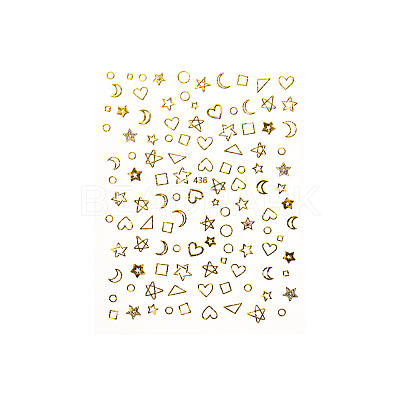 3D Metallic Star Moon Heart Nail Decals Stickers MRMJ-R088-28-M-1