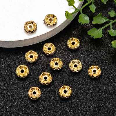 Iron Crystal Rhinestone Spacer Beads RB-A008-8MM-G-1