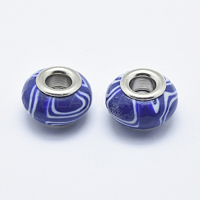 Handmade Polymer Clay European Beads LS-CLAY-K002-C17-1