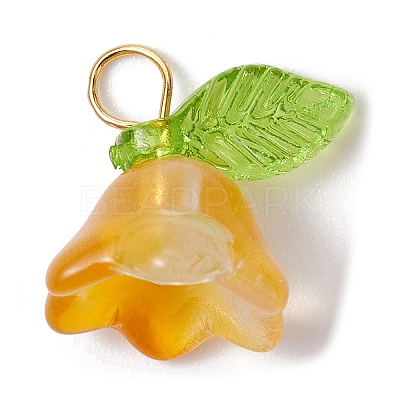 50Pcs 5 Colors Glass Charms PALLOY-JF02301-01-S-1
