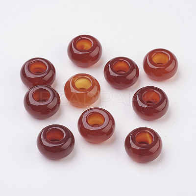 Natural Carnelian European Beads X-G-G740-12x6mm-15-1