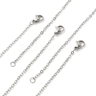 10Pcs 304 Stainless Steel Cable Chain Necklaces Set for Men Women MAK-YW0002-01P-1