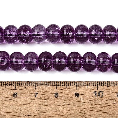 Crackle Transparent Glass Beads Strands GLAA-N074-02B-12-1