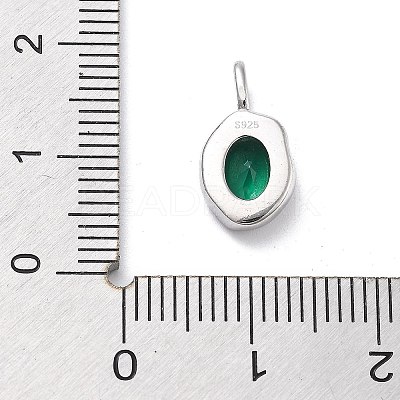 925 Sterling Silver Cubic Zirconia Oval Charms STER-S006-01S-E-1