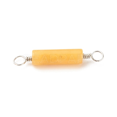 Natural Topaz Jade Connector Charms PALLOY-JF01574-05-1