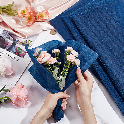 Crepe Paper Flower Packaging Paper AJEW-WH0472-05B-1