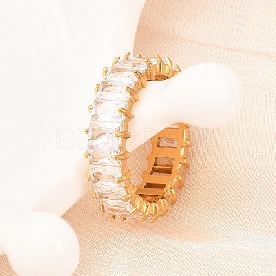 304 Stainless Steel Micro Pave Cubic Zirconia Finger Rings RJEW-D336-11G-1