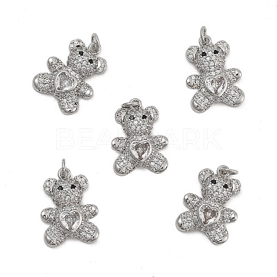 SHEGRACE Brass Micro Pave Clear Cubic Zirconia Pendants XGRQ4N183-738P-1