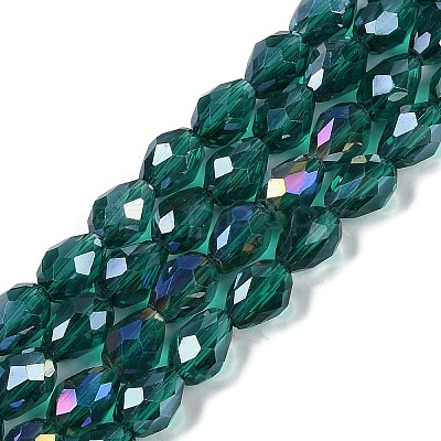 Transparent Electroplate Glass Beads Strands LS-EGLA-N013-T8mm-B24-1