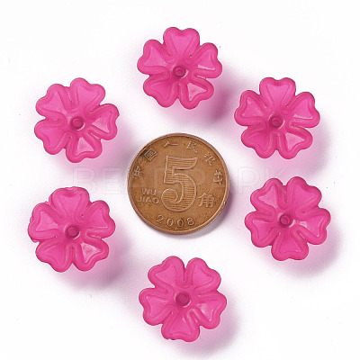 Transparent Frosted Acrylic Bead Caps MACR-S371-04A-706-1