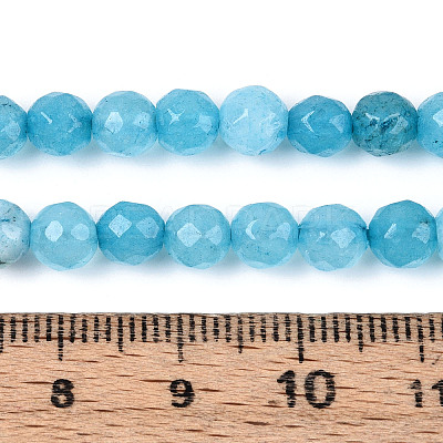 Dyed Natural White Jade Beads Strands G-T139-6mm-60-16-1