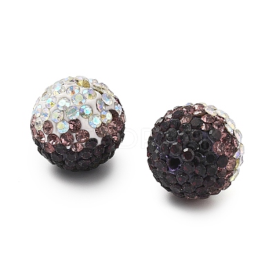 Gradient Color Design Polymer Clay Rhinestone Beads CLAY-NH0001-03C-1