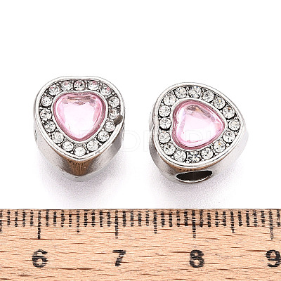 Rack Plating Alloy Rhinestone European Beads FIND-N011-06P-1