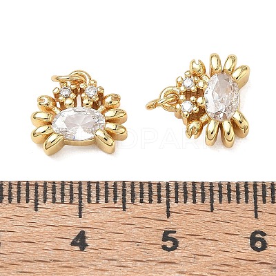 High Polished Ocean Brass Micro Pave Clear Cubic Zirconia Pendants CU-CBAF3CF-02B-01-1