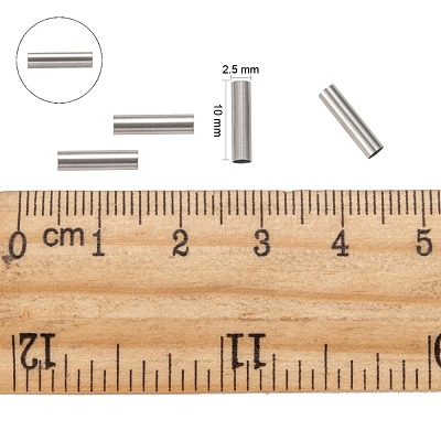 Tarnish Resistant 304 Stainless Steel Tube Beads STAS-G071-32P-1