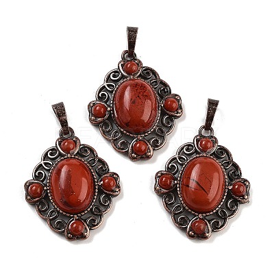 Natural Mixed Stone Rhombus Pendants G-K363-02R-1