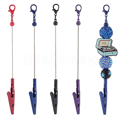 4Pcs 4 Colors Alloy Bracelet Tool Jewelry Helper Beadable Alligator Clip AJEW-SP0001-71B-1